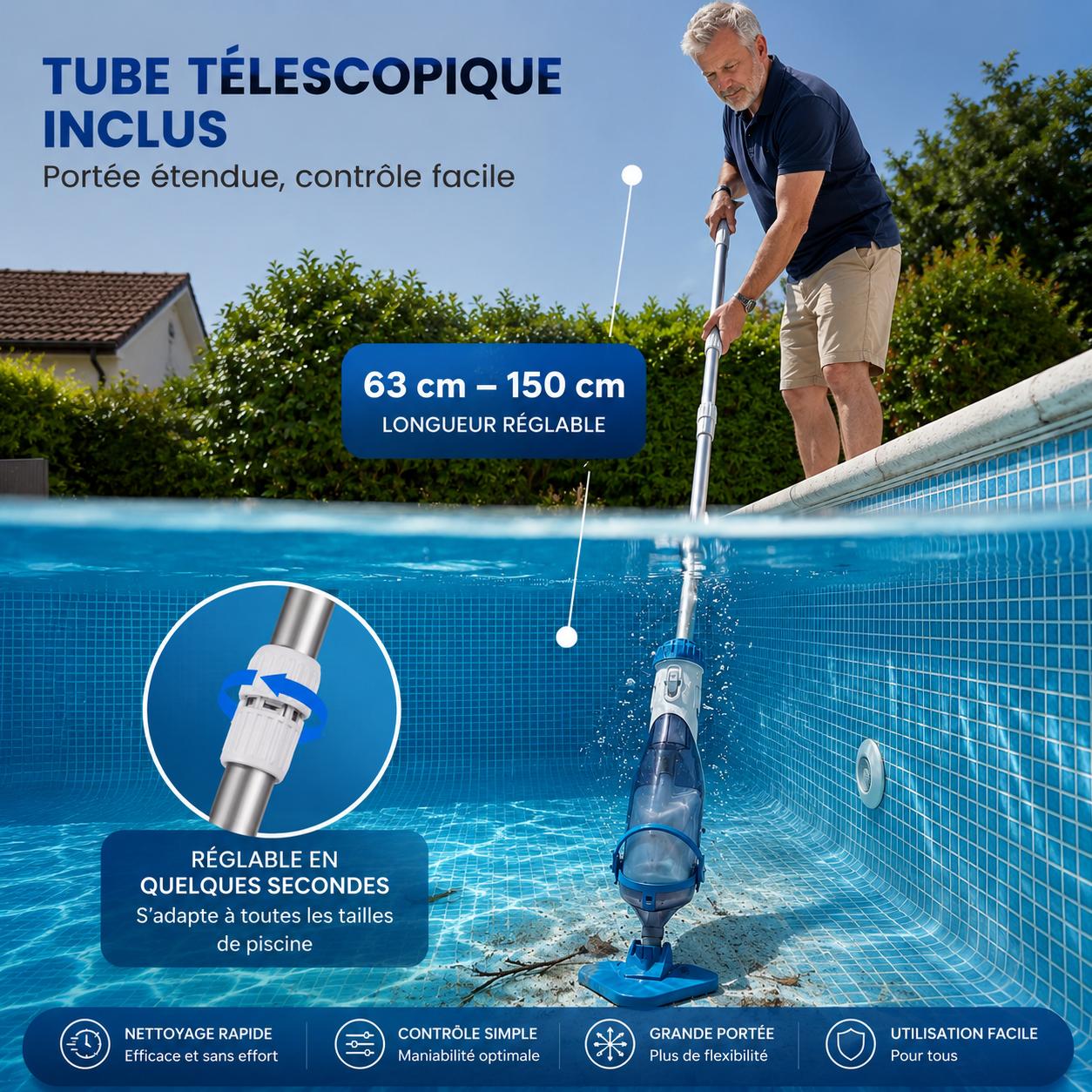 Aspirateur de piscine sans fil