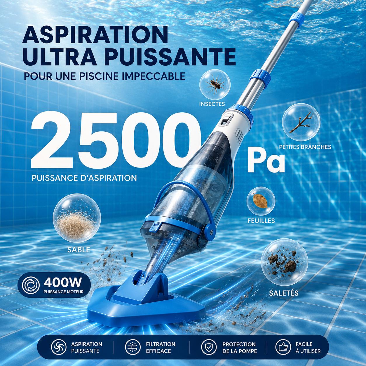 Aspirateur de piscine sans fil