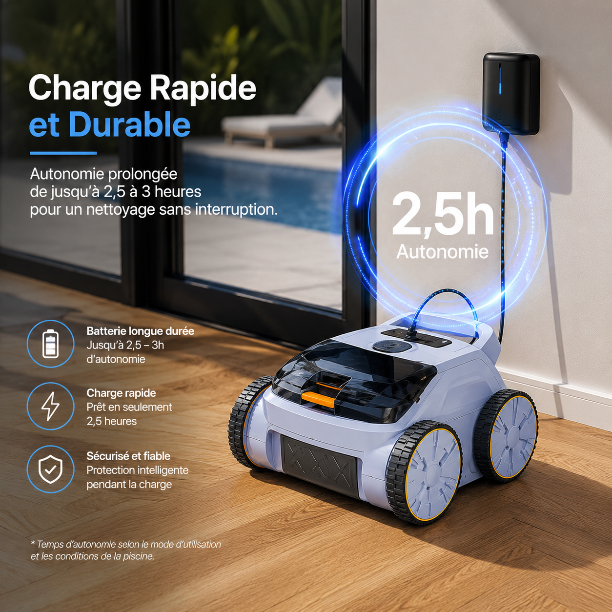 Robot aspirateur de piscine sans fil - Royal Blue