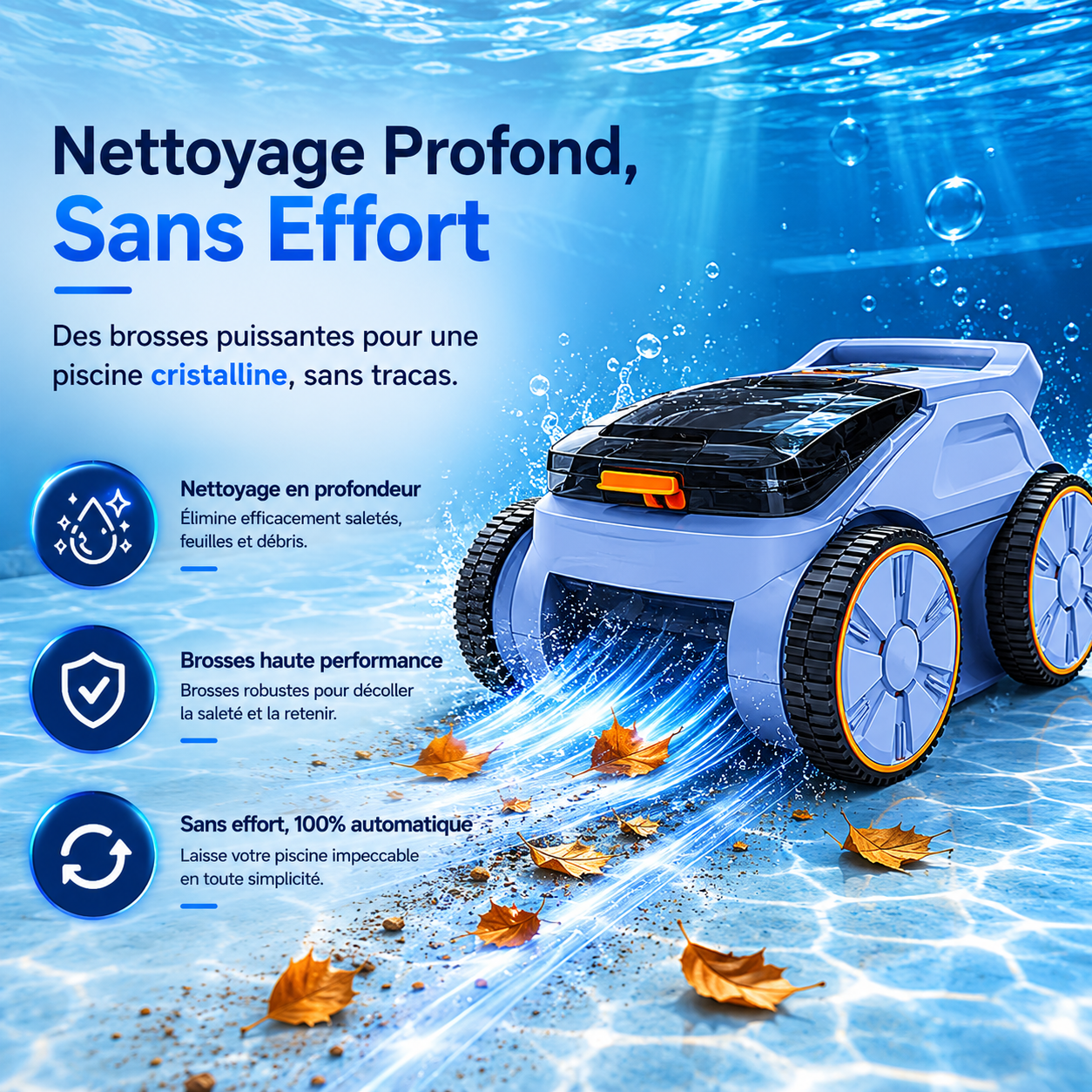 Robot aspirateur de piscine sans fil - Royal Blue