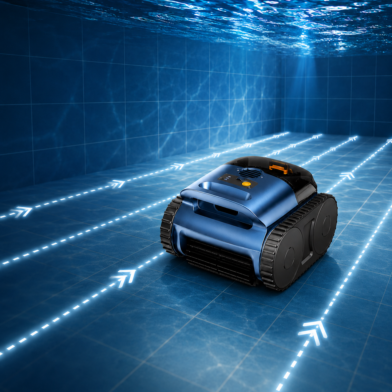 Robot aspirateur piscine sans fil – Nettoyage fond, parois et débris