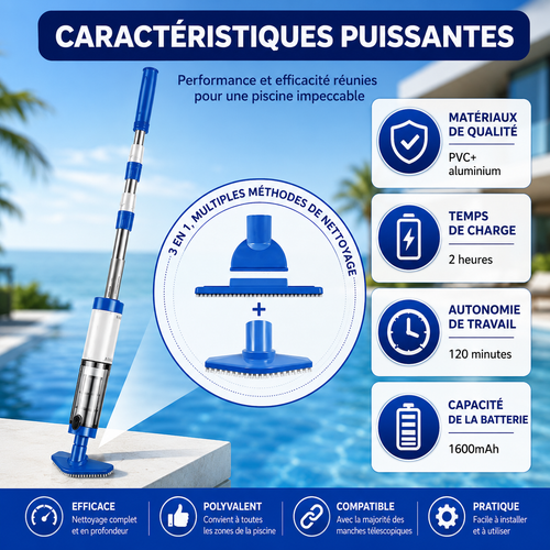 Aspirateur de piscine sans fil