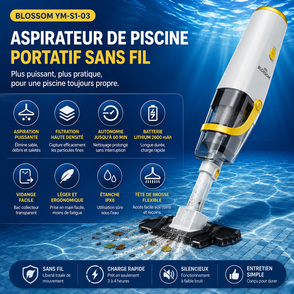 Aspirateur de piscine sans fil - Blossom