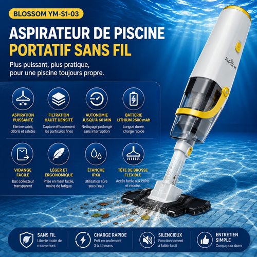 Aspirateur de piscine sans fil - Blossom