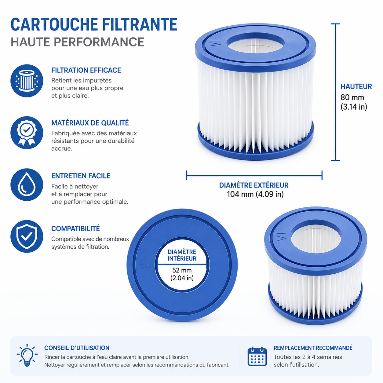 Filtres cartouche pour piscine
