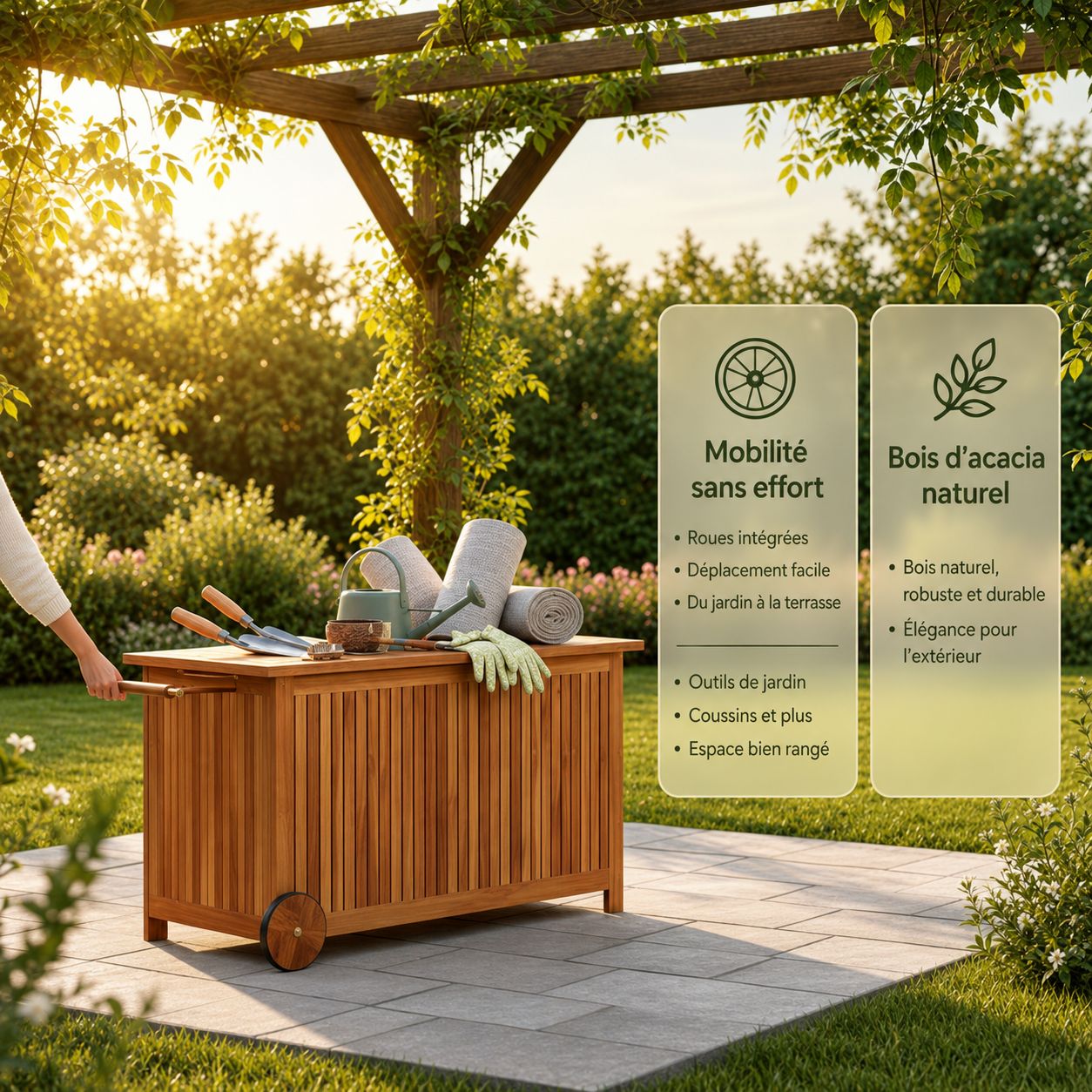 Coffre de rangement en bois