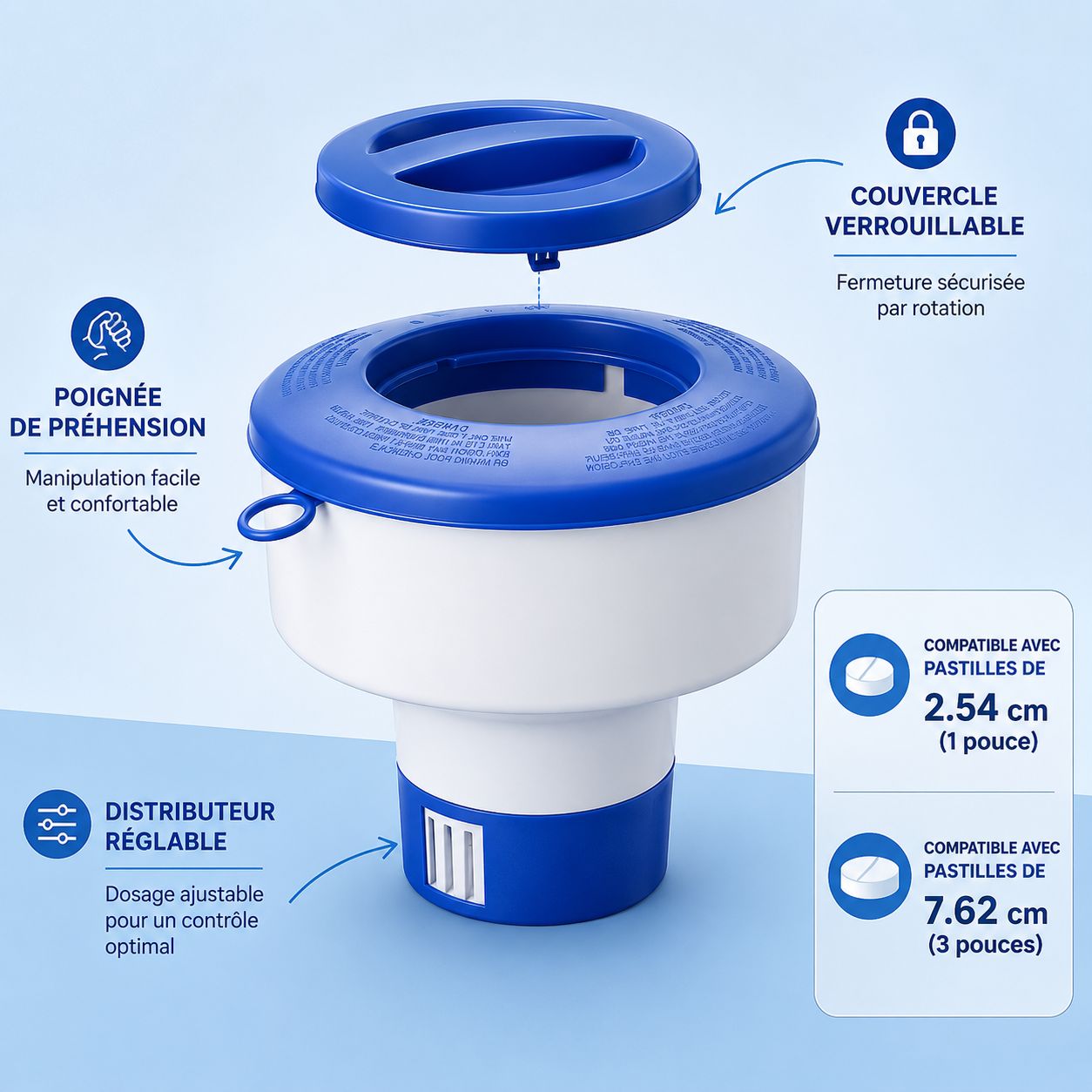 Distributeur flottant de chlore