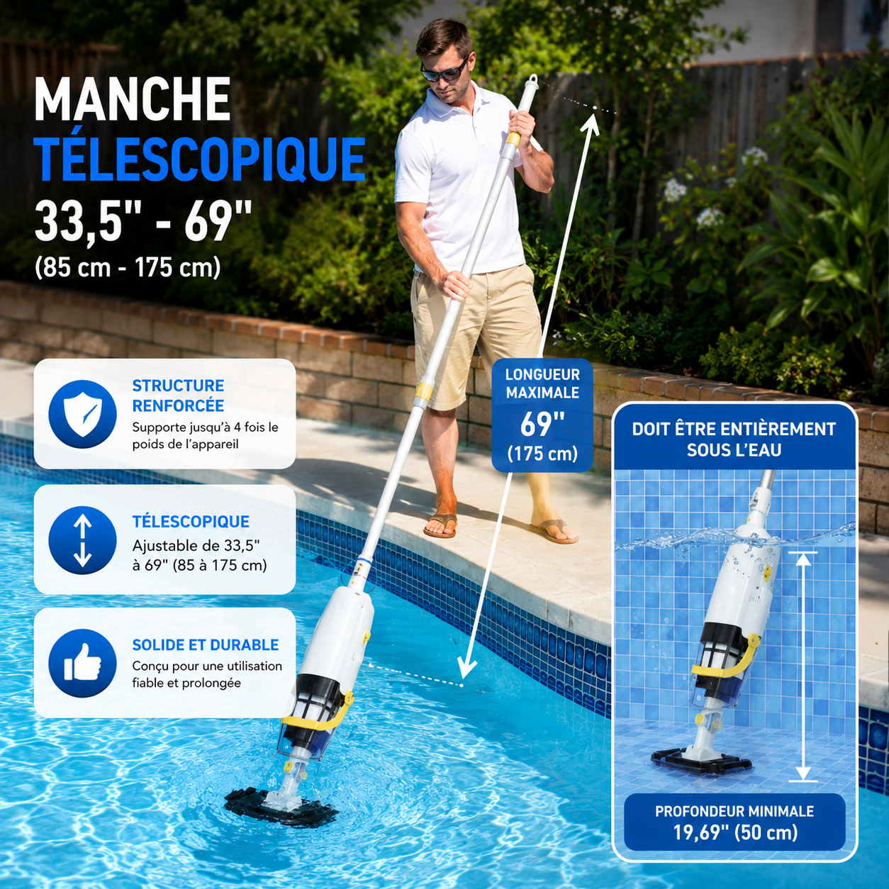 Aspirateur de piscine sans fil - Blossom